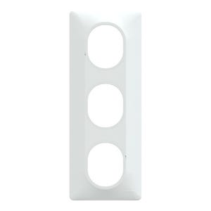 Ovalis - Plaque de finition - 3 postes Vertical - entraxe 71 mm - Blanc