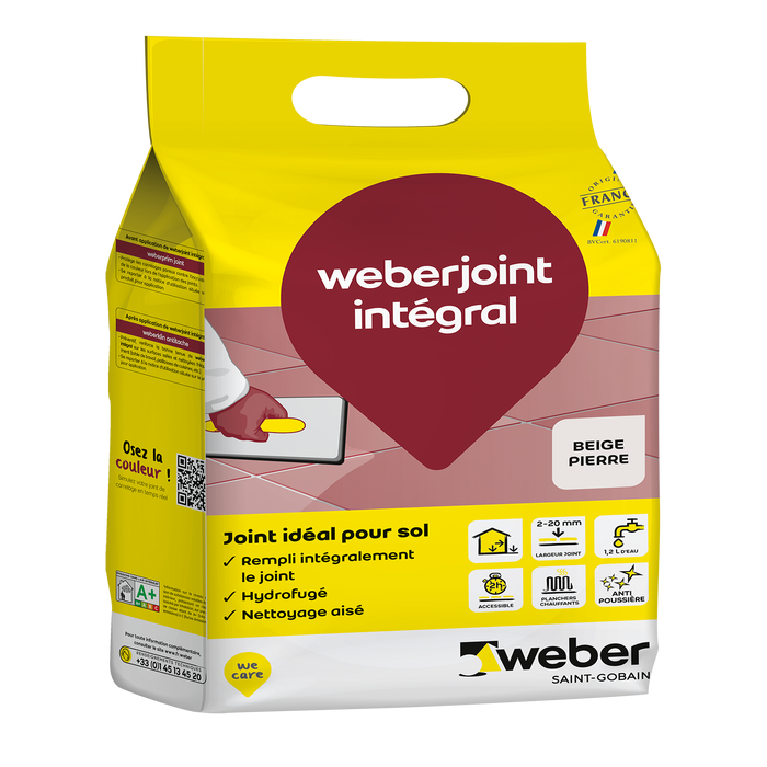 Joint en poudre Weber.joint Integral Beige Pierre, sac de 5kg - WEBER