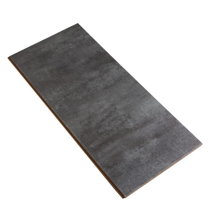 Revetement de sol vinyle hydrocork - decor dark beton - colis de 1,63m²