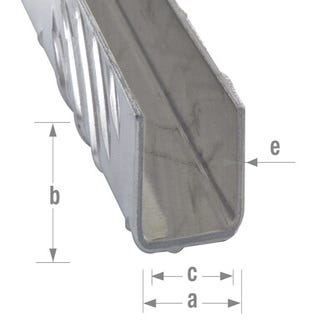 Profilé U damier aluminium  22x22mm  L. 100 cm