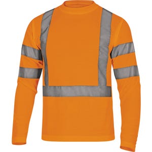 Tee shirt haute visibilité à manches longues orange T.L - DELTA PLUS