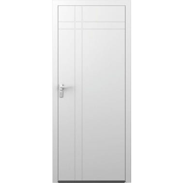 Porte d'entrée aluminium blanc poussant gauche H.215 x l.90 cm Avila plus
