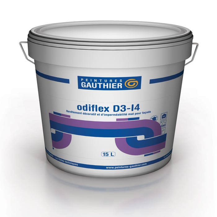 Peinture extérieure façade supports faïencés ou structurés mat blanc 15 L Odiflex D3-I4 - GAUTHIER