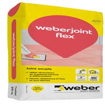 Joint souple gris ciment 5 Kg Weberjoint flex - WEBER