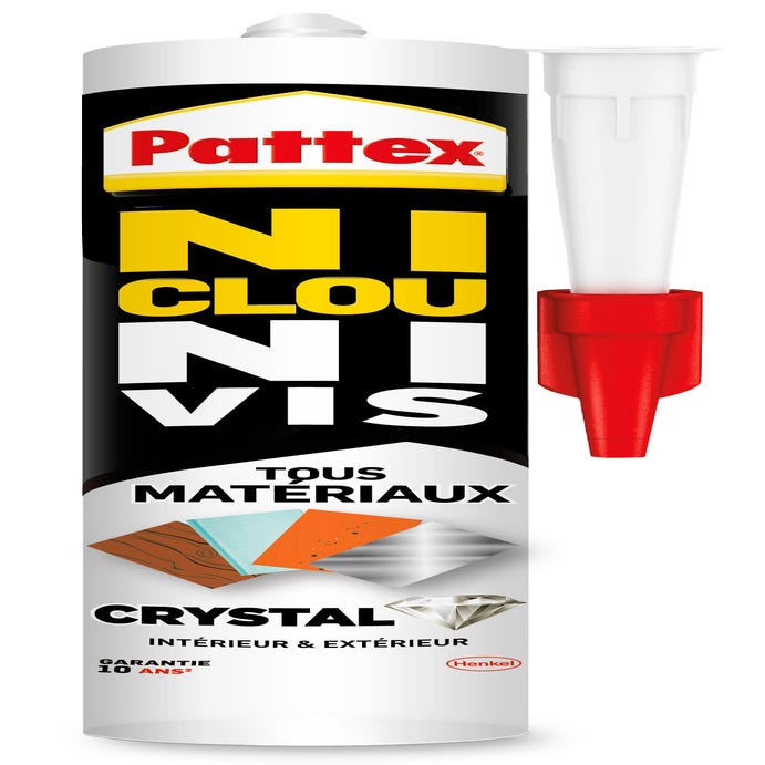 Colle tous matériaux crystal transparent 290 g Ni Clou Ni Vis - PATTEX