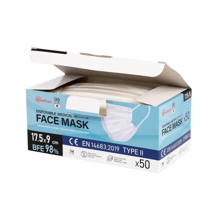 Boîte de 50 masques taille  l norme ce   14683-2019 ref 531543