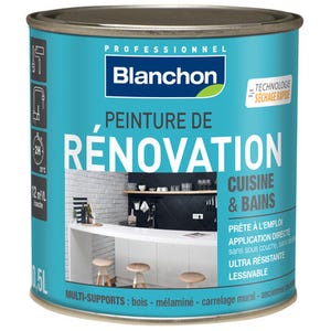 Peinture de rénovation multi-support cuisine & bain anthracite 0,5 L - BLANCHON