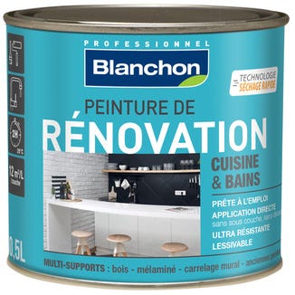 Peinture de rénovation multi-support cuisine & bain bleu canard 0,5 L - BLANCHON