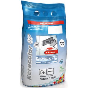 Mortier joint 5 kg Keracolor SF 100 Blanc MAPEI