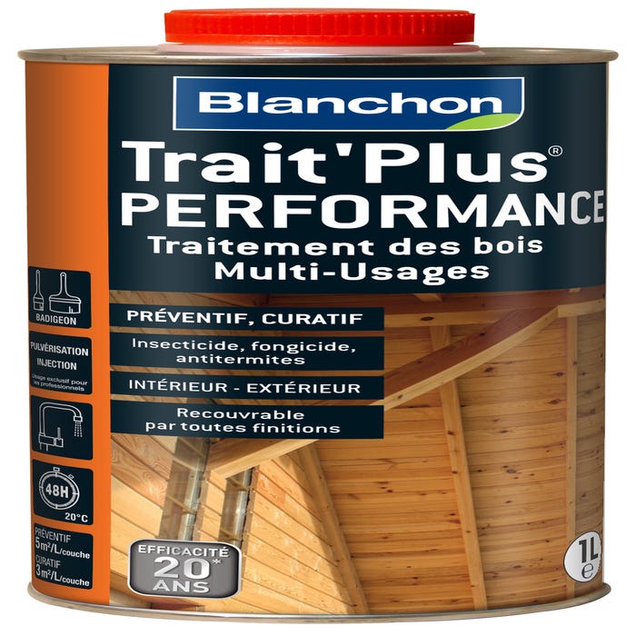 Traitement bois multi usages intérieur / extérieur 1 L, Trait'Plus performance - BLANCHON