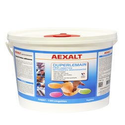 Boîte de 130 lingettes nettoyantes dégraissantes multi-usages mains et surfaces - AEXALT