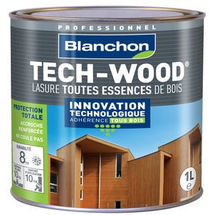 Lasure bois extérieurs verticaux brun acajou 1 L Tech-Wood® - BLANCHON