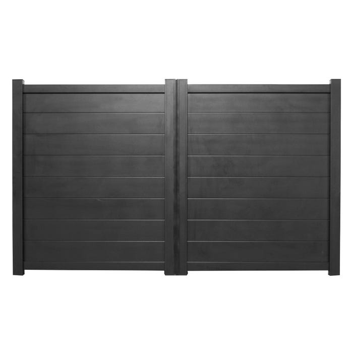 Portail aluminium Clermont noir H.1,8 x l.3,5 m