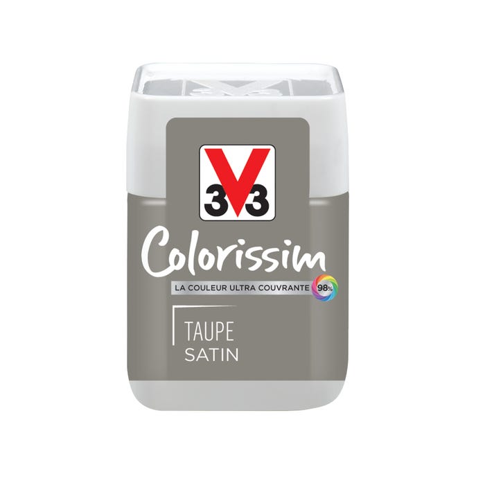 Peinture intérieure multi-supports testeur acrylique satin taupe 75 ml - V33 COLORISSIM