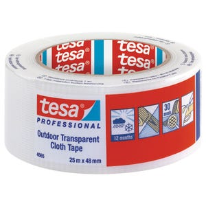 Adhésif extérieur transparent 25 m x 48 mm Cloth tape - TESA
