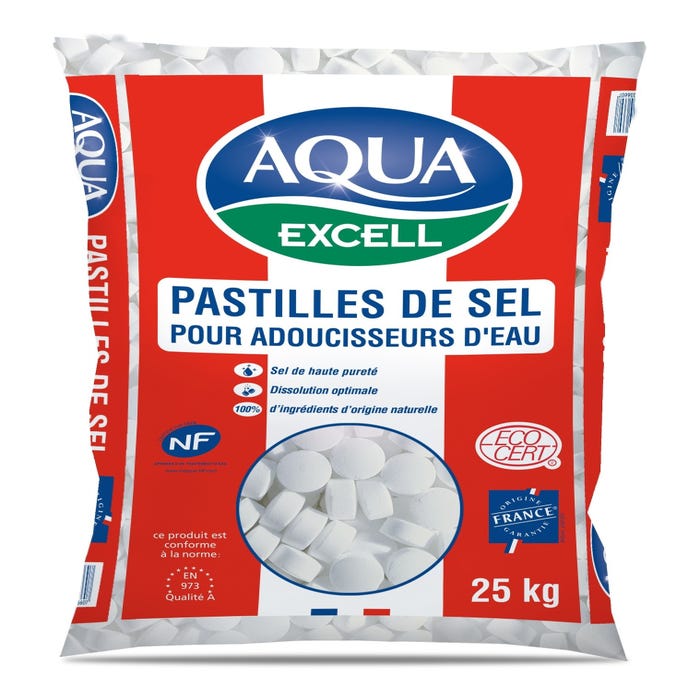 Pastille de sel pour adoucisseur 25 kg -  AQUA EXCELL