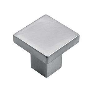 Bouton aspect aluminium 30 x 30 mm