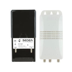 Kit amplificateur 35 dB pour antenne TV extérieure + alimentation 24 Volts - 2 sorties - SEDEA - 912036
