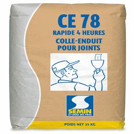 Colle-enduit pour joint CE78 rapide 4h sac de 25 kg - SEMIN
