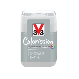 Peinture intérieure multi-supports testeur acrylique satin gris galet 75 ml - V33 COLORISSIM