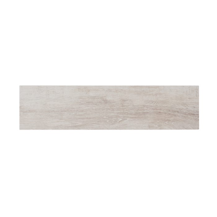 Carrelage intérieur sol et mur blanc effet bois l.15 x L.61 cm Quercus Bianco