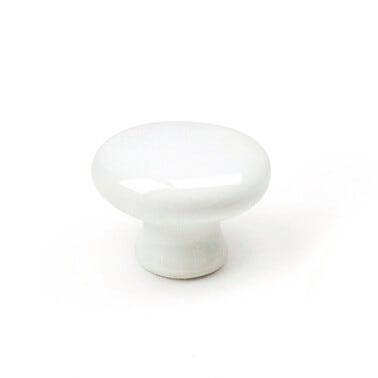 Bouton porcelaine d30 mm blanc