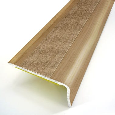 Nez de marche bois chêne rustique auto-adhésif L.110 x l.3,60 cm 
