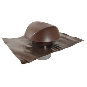 Chapeau de ventilation avec collerette d'étanchéité marron Diam.125 mm Atemax - NICOLL