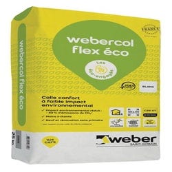Mortier colle C2S1ET blanc 25kg Webercol Flex Eco - WEBER