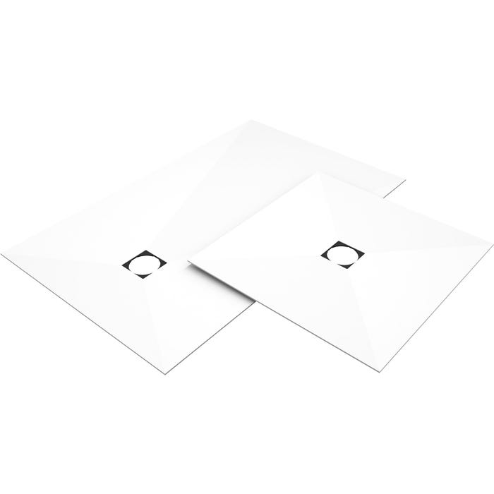 Revêtement pour receveur "Fundo Top Plano" Pure blanc 1200 x 1200 x 6 mm centré WEDI