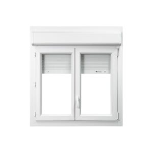 Fenêtre PVC avec volet roulant intégré monobloc Ob 2 vantaux H.95 x L.100 cm - GROSFILLEX