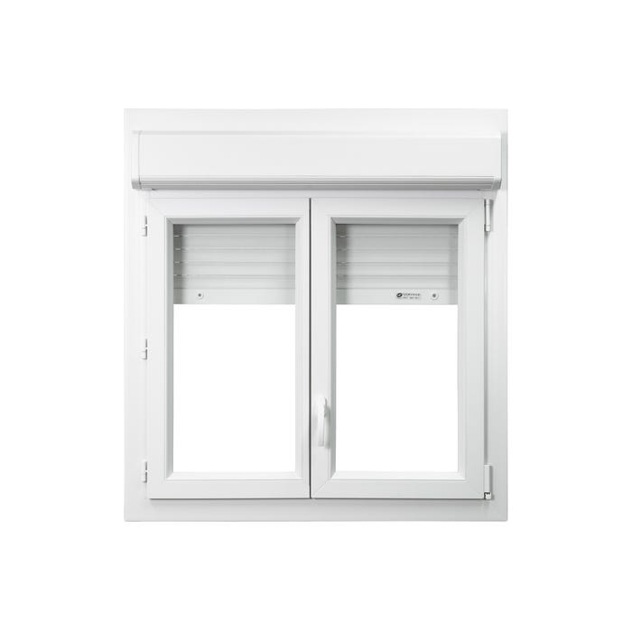 Fenêtre PVC avec volet roulant intégré monobloc Ob 2 vantaux H.75 x L.100 cm - GROSFILLEX