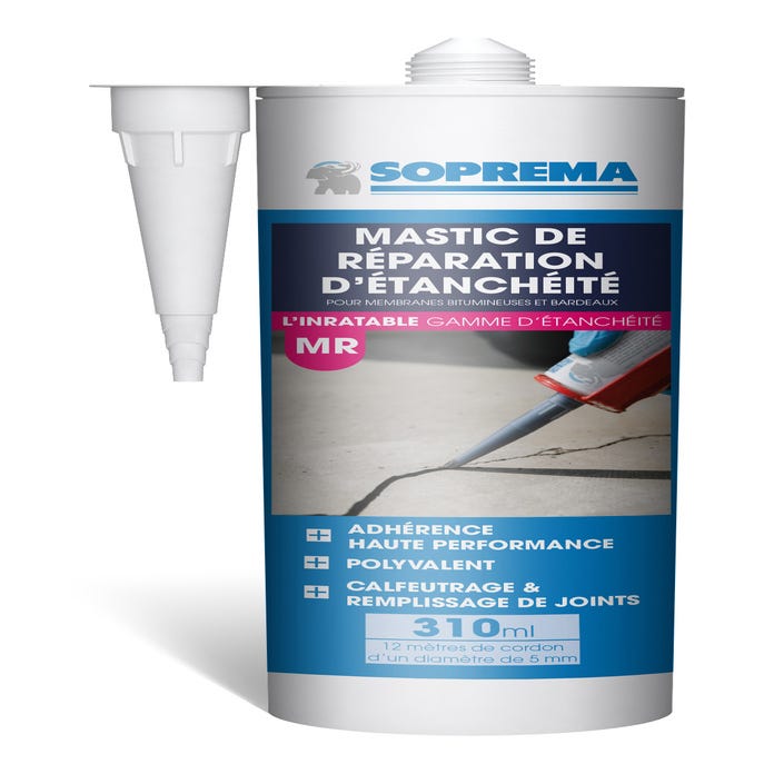 Mastic de réparation d'étanchéité 310ml pour membranes bitumineuses - SOPREMA