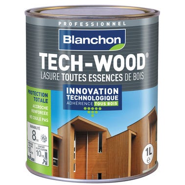 Lasure bois extérieurs verticaux incolore 1 L Tech-Wood® - BLANCHON