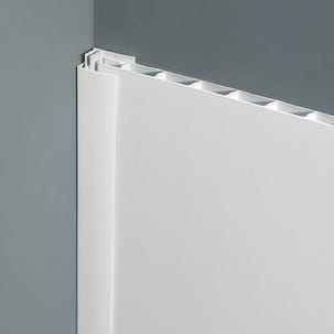 Profil de finition PVC extrémité clipsable blanc Ep.5/8 mm Long.2,6 m - GROSFILLEX