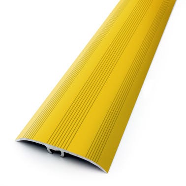 Barre de seuil aluminium or strié à visser L.93 x l.4,10 cm 