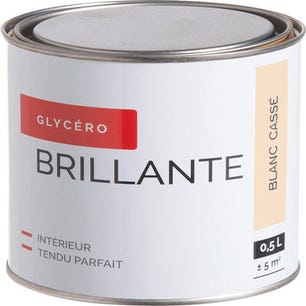 Peinture intérieure multi-supports glycéro brillant blanc cassé 0,5 L