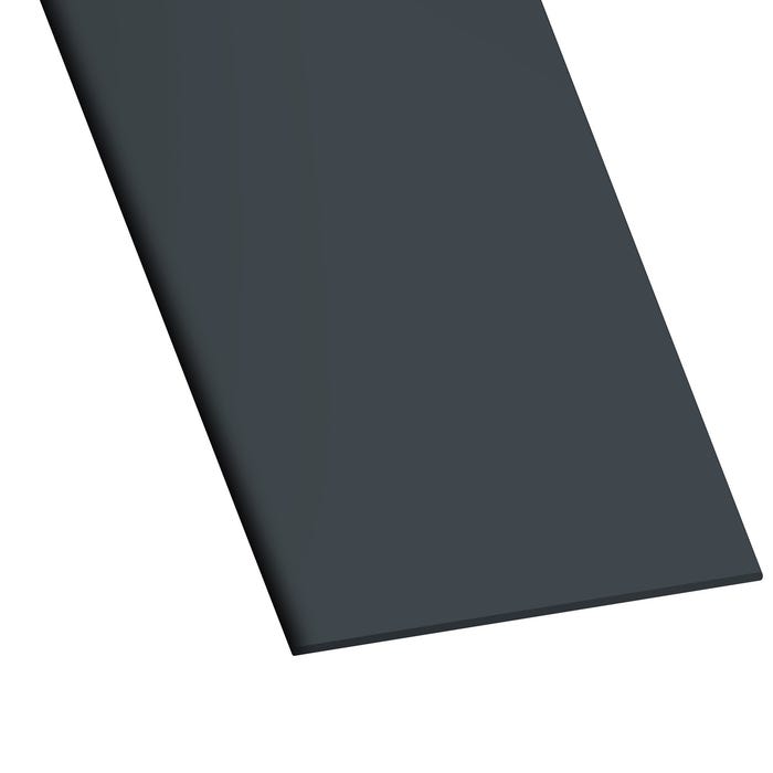 Profilé plat PVC gris l.100 x Ep.2 mm L.260 cm - CQFD