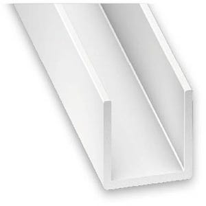 Profilé en U PVC blanc 10 x 14 x 10 x 1 mm INT.12 mm L.260 cm