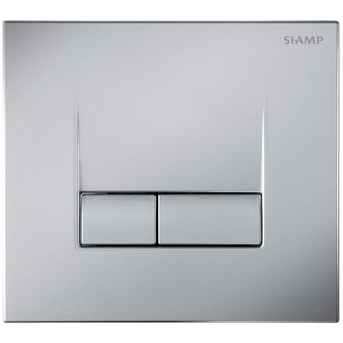 Plaque de commande pour WC suspendu aspect chromé mat clair anti-vandales/anti-empreintes Smart - SIAMP