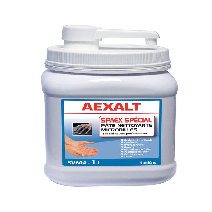 Crème mains nettoyante action microbrossante avec pompe 1 L Spaex spécial - AEXALT