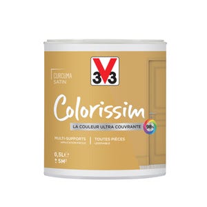 Peinture intérieure multi-supports acrylique satin curcuma 0,5 L - V33 COLORISSIM