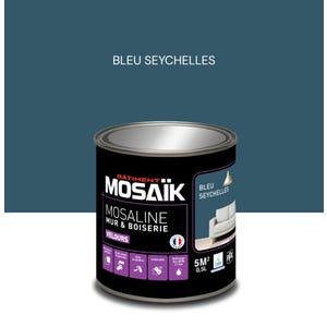 Peinture intérieure multi support acrylique velours bleu seychelles 0,5 L Mosaline - MOSAIK
