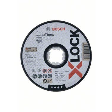 Disque à tronçonner X-Lock EXPERT métal inox moyeu plat Diam.125 x 1,6 mm - BOSCH