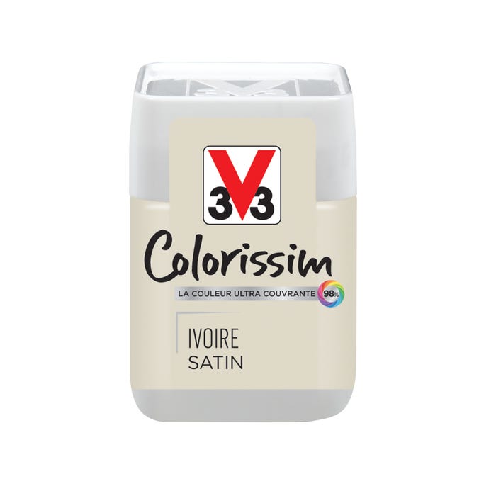 Peinture intérieure multi-supports testeur acrylique satin ivoire 75 ml - V33 COLORISSIM