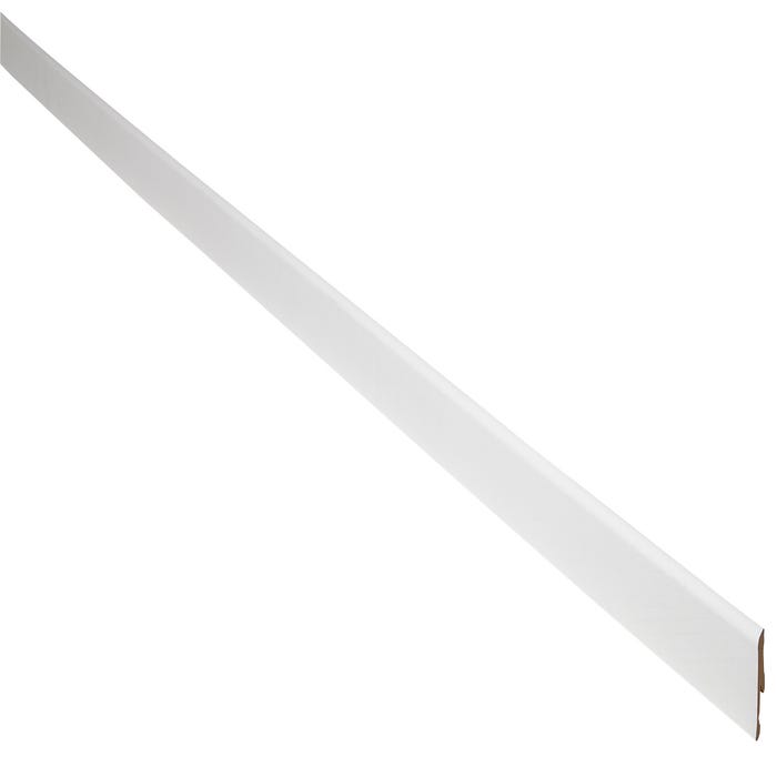 Plinthe MDF blanc H.8 x Ep.1,2 cm Long.2,2m Prépeint