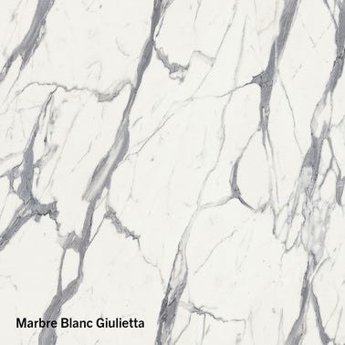 Panneau mural étanche bord rainure marbre blanc giulietta 120 x 260 cm Nuance - POLYREY