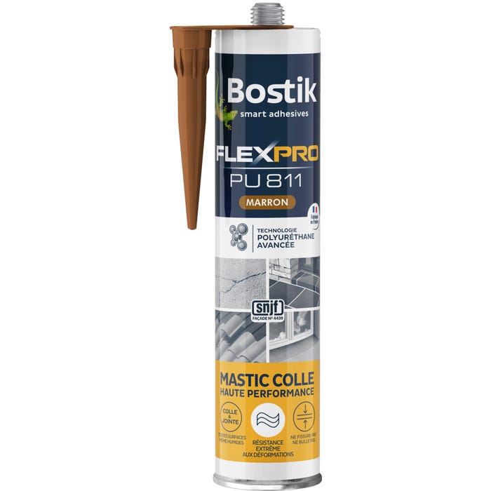 Mastic colle et joint haute performance marron 300 ml Flexpro Pu 811 - BOSTIK