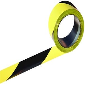 Ruban noir/jaune L.100 m x l.50 mm Rubaplast - TALIAPLAST