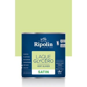 Peinture intérieure et extérieure multi-supports glycéro satin vert olivier 0,5 L - RIPOLIN